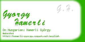 gyorgy hamerli business card